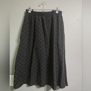 Vintage Black & Gold Skirt With Pockets Size Large